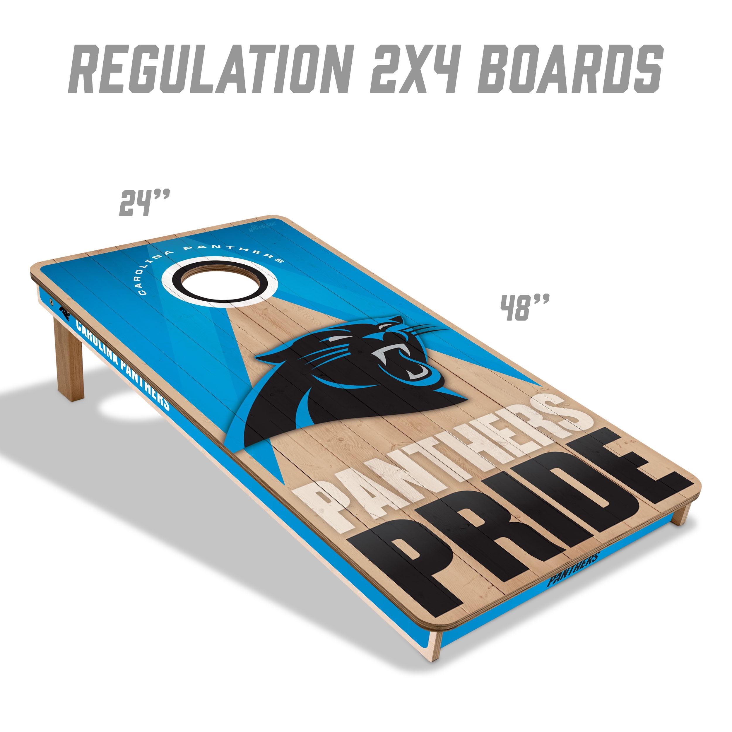 YouTheFan NFL Carolina Panthers 2x4 Slogan Series Cornhole