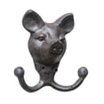 thumbnail image 2 of Perchero de pared de hierro fundido Macarena con forma de cabeza de animal, 2 of 8