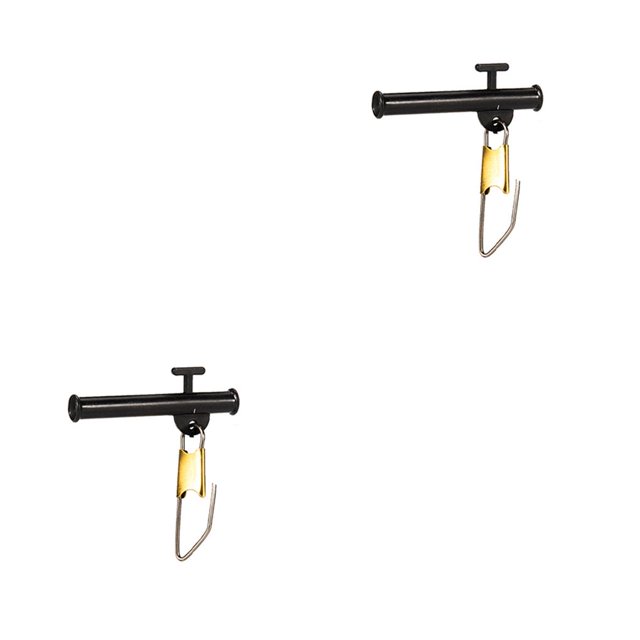 Soidarity paquete de 10 anzuelos de engranajes de pesca clip de liberación anti-bobinado ABS divisor de gancho giratorio accesorios grandes regalos Negro/S 2piezas
