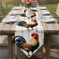 thumbnail image 6 of Retro Rooster Table Runner Linen Burlap Table Runner 90 Inches Long Watercolor Vintage Rooster Art Dresser Scarves for Kitchen Island Coffee Dining Room Party Wedding Banquet Holiday Decor 13"x90", 6 of 8