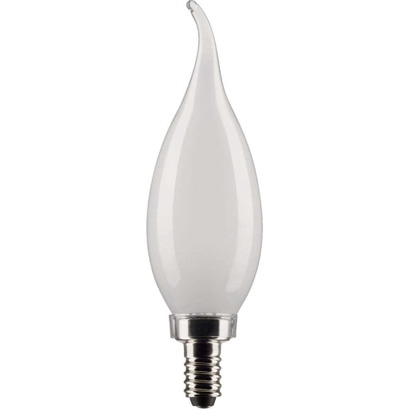 Satco S21843 40W Equivalent Warm White Frosted CA10 Candelabra LED Decorative Light Bulb - pack of 2