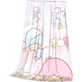 thumbnail image 3 of Little Twin Stars Cartoon Throw Blanket Kiki Sleeping On Cloudscozy Soft Air Conditioned Room Plush Blanket Bedroom Sofa Office All Season Facecloth Throw 50"x60", 3 of 6