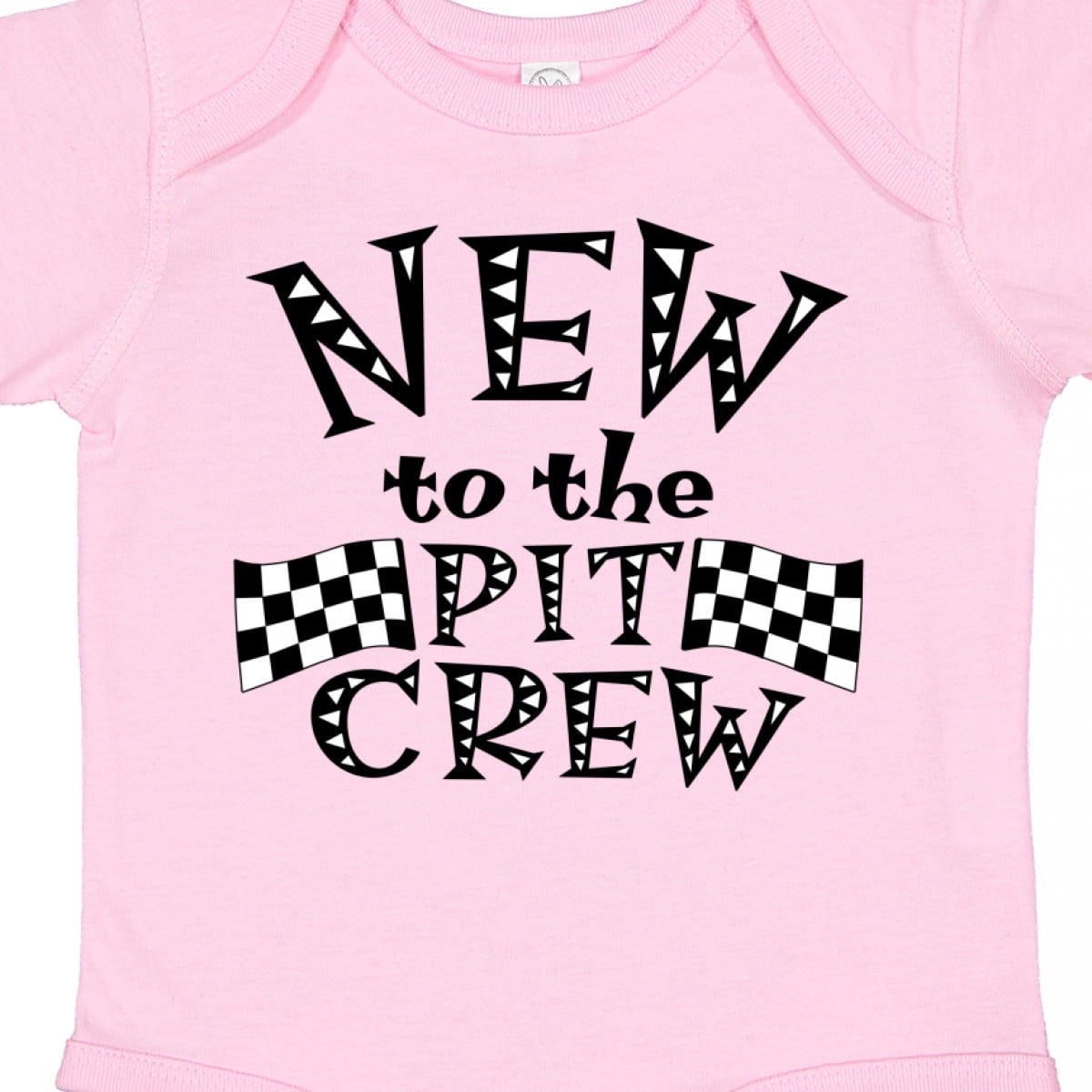 Inktastic New to the Pit Crew Racing Flags Boys or Girls Baby Bodysuit