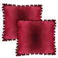 thumbnail image 1 of Decorte Pillowcase 20x20, 2 Pack Comfortable Soft Pompom Velvet Square Pillowcase Farmhouse home decor, 1 of 5
