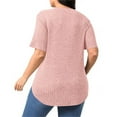 thumbnail image 3 of Vibrex Womens Plus Size Tops Crewneck Short Sleeve Shirts Casual Loose Tunic Tops Curved Hem Summer Blouses, 3 of 8