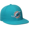 thumbnail image 2 of Men's New Era Aqua Miami Dolphins Omaha 59FIFTY Fitted Hat, 2 of 4