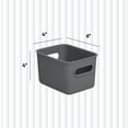 thumbnail image 2 of Superio Small Ribbed Plastic Storage Basket Organizer (6 Pack), 1.5 Mini Grey Closet Storage bin for Shelf, Pantry, Office, and Cosmetics, 2 of 8