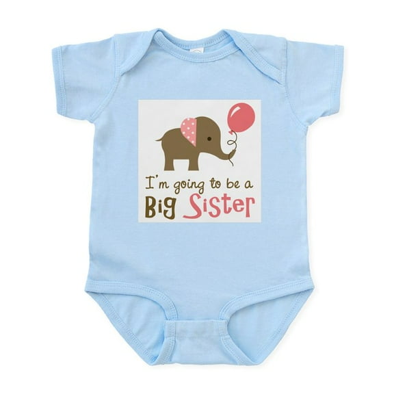 CafePress - Big Sister To Be Mod Elephant Body Suit - Baby Light Bodysuit, Size Newborn - 24 Months