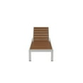 thumbnail image 2 of Pemberly Row 4-Piece Aluminum Lounger and Side Table in White/Teak, 2 of 3