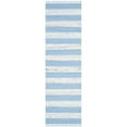 thumbnail image 3 of SAFAVIEH Montauk Cainneach Striped Cotton Area Rug, Ivory/Turquoise, 2'3" x 3'9", 3 of 7