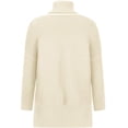 thumbnail image 4 of Knit Tops for Women Oversized Ribbed Turtleneck Batwing Sleeve Side Slit Hem Loose Fall Warm Soft Knit Long Length Tunic Sweater Casual Everyday Oversized Pullover Beige 2XL, 4 of 6