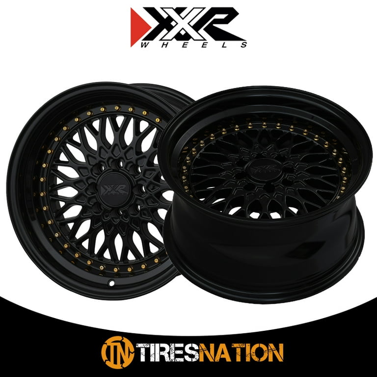 XXR 536 15x8 4x100/4x114.3 0et Black / Gold Rivets Wheel - Walmart.com