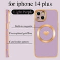 thumbnail image 2 of for iPhone 14 Plus Case Compatible with MagSafe, Luxury Love Heart Soft Phone Case, Full Camera Lens Protection Magnetic Case for iPhone 14 Plus for Women Girls (6.7") - Light Purple, 2 of 14
