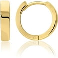 thumbnail image 4 of Solid 14K Gold Huggie Earrings Small Minimalist Tiny Round Hoop Earrings for Women and Teens, Slightly Under 1/2 inch white-gold, 4 of 8