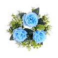 thumbnail image 4 of Anillo de vela BLESIY decoración del hogar corona de rosas artificiales Azul, 4 of 8