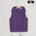 thumbnail image 3 of Yigetop Sleeveless Hoodies for Women, Women's Vest Women's Leisure Loose and Versatile Thin Sleeveless Cardigan Zipper Sweater Sleeveless Hooded Tank Top Women Purple 3XL, 3 of 7