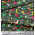 thumbnail image 3 of Soimoi Modal Satin Fabric Floral & Dinosaur Cartoon Print Sewing Fabric Yard 42 Inch Wide, 3 of 3