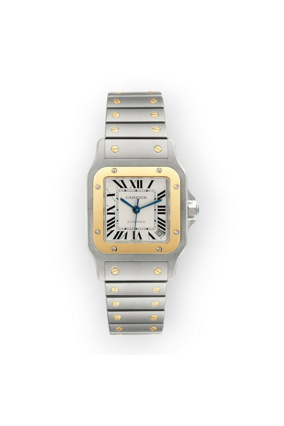 Pre-Owned Cartier Santos Galbee XL W20099C4 Steel Yellow Gold Mens Watch