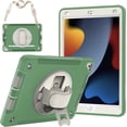 thumbnail image 1 of Case for iPad 10.2 Inch 7th / 8th / 9th Gen (2021/2020/2019) Protective, Dual Layer Full Body Tough Rugged Case with 360° Rotatable Kickstand, Hand/Shoulder Strap, 1 of 7