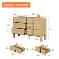 thumbnail image 4 of Mid Century 6 Drawer Dresser for Bedroom, Wide Modern Chest of Drawers with Curved Profile Design, Wood Closet Clothes Storage Organizer for Bedroom, Living Room, 4 of 8