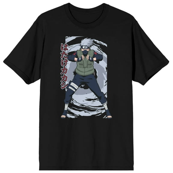 Naruto Shippuden Kakashi Hatake Men's Black T-shirt-XL