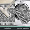 thumbnail image 5 of 2 Piece Boho Kitchen Decor Rug Set, Vintage Floral Bohemian Kitchen Floor Mats, Non Skid Washable Gray Kitchen Runner Carpet 17"x30"+17"x47" Grey, 5 of 6