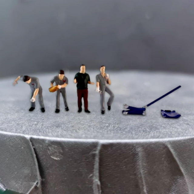 Figuras de Diorama CUTICAT 4 Piezas Modelo de Personas de la Calle Gris