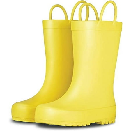 

Lone Cone Elementary Collection - Premium Natural Rubber Rain Boots with Matte Finish for Toddlers and Kids Sunshine Yellow Toddler 8