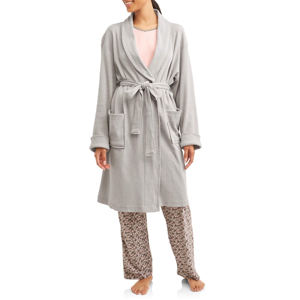 Etymology Etymology Women's Jersey Knit Waffle Weave Robe Walmart