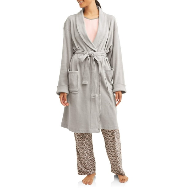 Etymology Etymology Women's Jersey Knit Waffle Weave Robe
