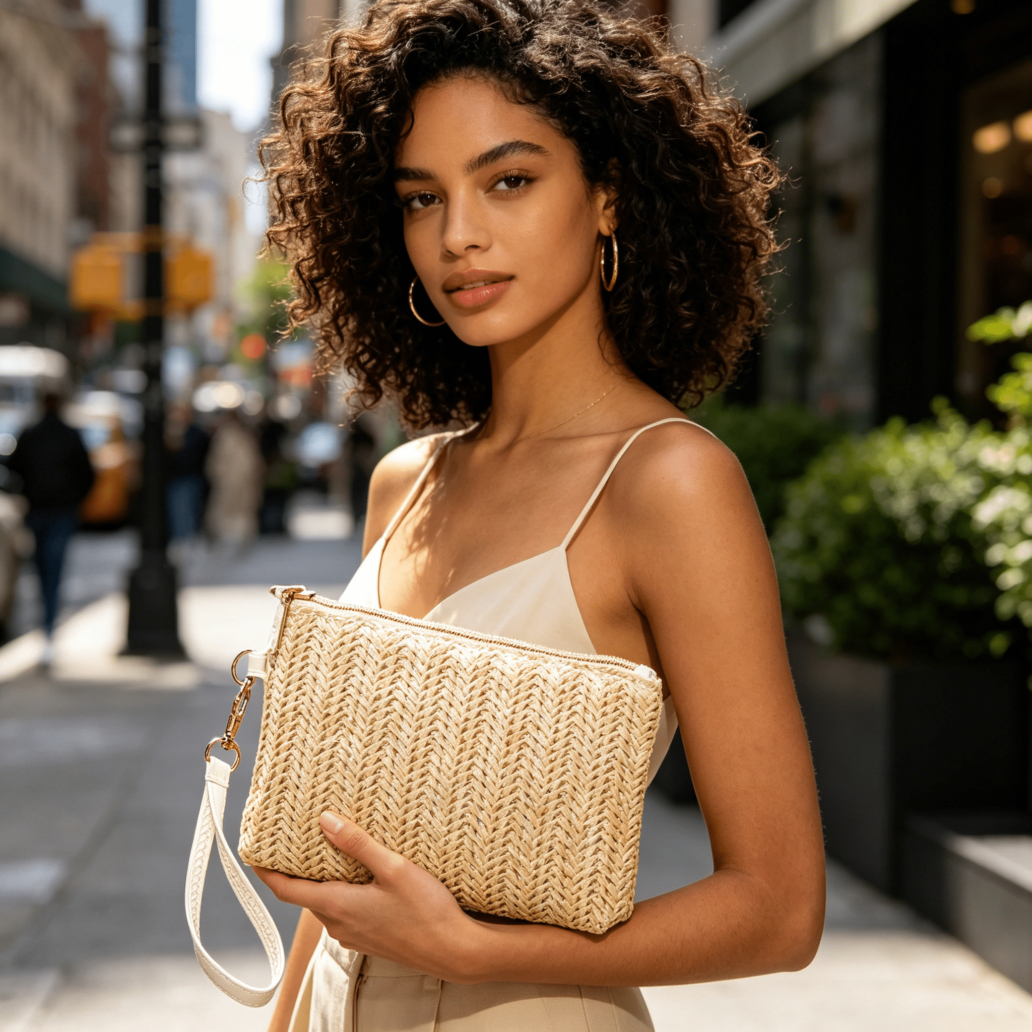 GASTROPOD 2026 New Straw Clutch Bag Bohemian Summer Beach Straw Purse Zipper Wristlet Wallet for Women for Beach,Travel,Shopping,Casual,Party - Beige