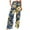 Multicolor 6, variant on Women's Palazzo Pants Floral Printed Straight Wide Leg Slacks Elastic Waist Dressy Casual Pants with Pockets (XL, Multicolor 15)