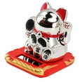 thumbnail image 4 of Waving Arm Fortune Cat Statue, Exquisite Gifting Bright  Luck Solar Powered Waving Cat Light Sensing Fun  For Office Chinese Character Champagne,Chinese Character Silver,Blessing, 4 of 8