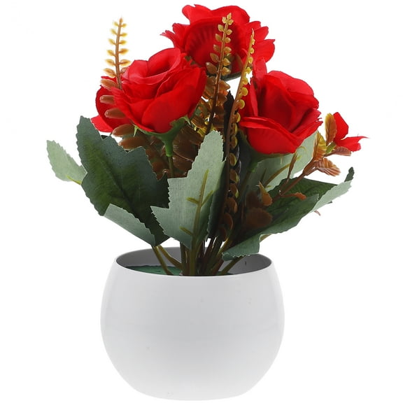 FRCOLOR  Artificial Rose Decorative Bonsai Flower Fake Snake Plant Roses