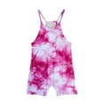 thumbnail image 5 of Aofany Girls Summer Jumpsuit Sleeveless Casual Tie-dye One Piece Romper Loose Fit Summer Spaghetti Strap Overalls Shorts Jumpsuit with Pockets 5-14 Years, 5 of 5
