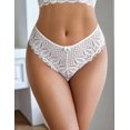 thumbnail image 3 of XmhyTop 4 Pares de Bragas para Mujer con Encaje Cruzado Decorativo, Estilo Atractivo y Feminino, Paquete con 4 Unidades, Talle XL Blanco, 3 of 5