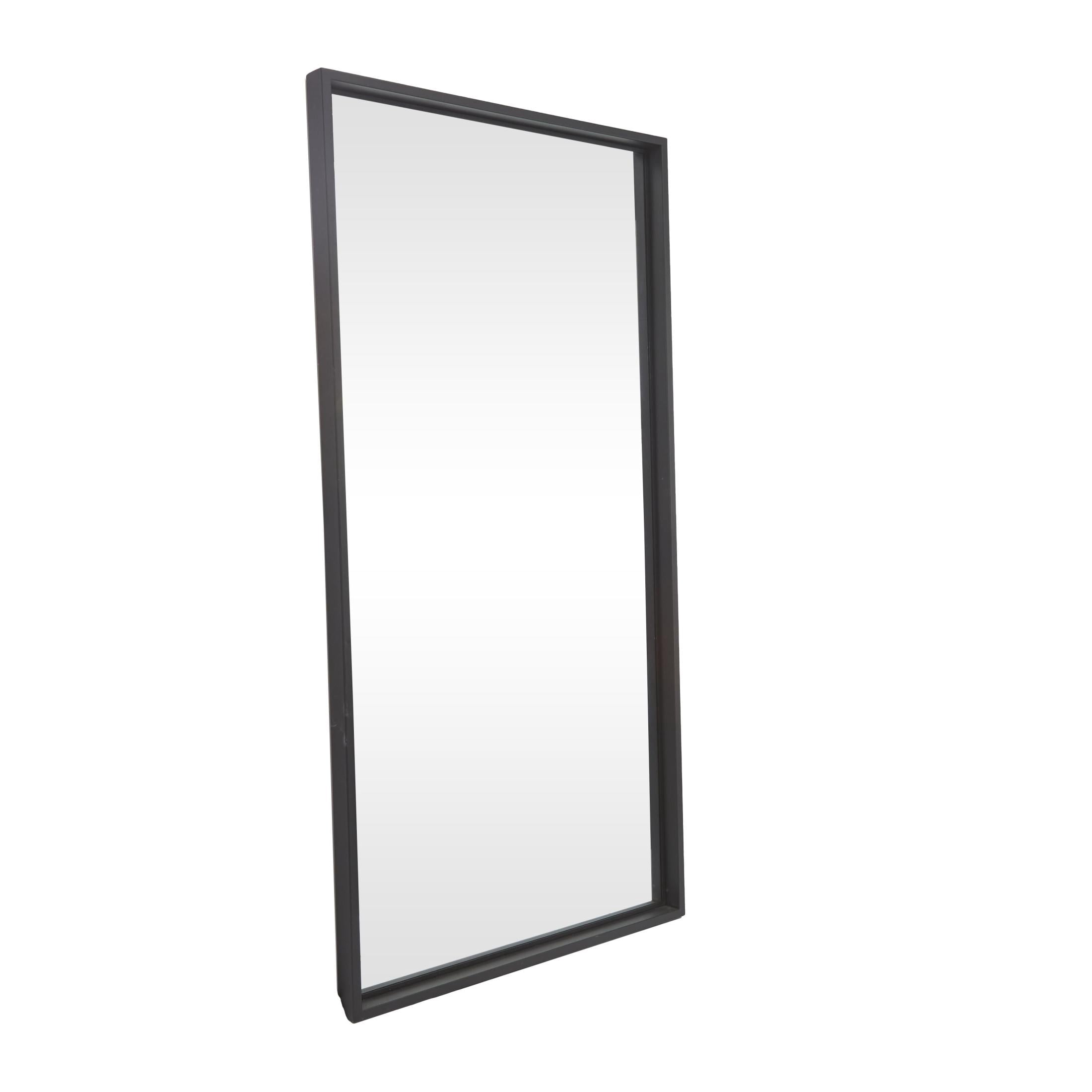 DecMode 36" x 72" Black Metal Tall Floor Mirror