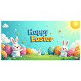 thumbnail image 3 of Happy Easter Backdrop with Bunnies Easter Egg Photography Decorations Garden Party Supplies Background Banner Spring Decor, 3 of 8