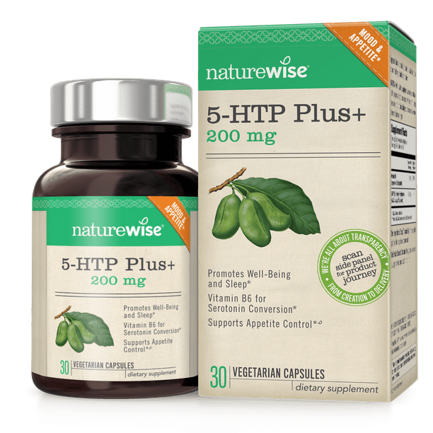 NatureWise 5HTP Plus+ with Advanced Time Release, 200 mg, Supports