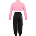 thumbnail image 2 of YIZYIF Girls Solid Color Long Sleeve Cropped T-Shirt with Sweatpants Dance Suit Outfit Hip Hop Dance Costume, 2 of 7