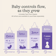 Lansinoh NaturalWave Baby Bottle Nipples, Fast Flow, 6m+, 2 Count
