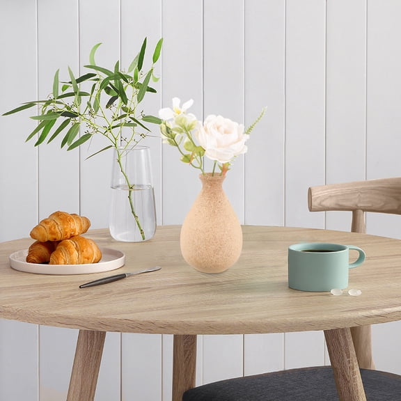 WEUVEB DIY Khaki Wood Vase Reinforced and Reliable for Home and Office Use