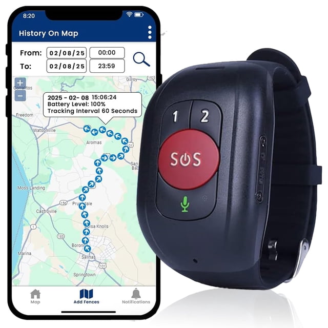 Pulsera de alerta médica SecuLife SOS, GPS para personas mayores