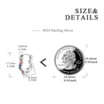 thumbnail image 4 of S925 Sterling Silver Rainbow Hoop Earrings Twisted Hoop Earrings Colorful Cubic Zirconia Earrings Lightweight Simple Huggie Earrings for Women, 4 of 5