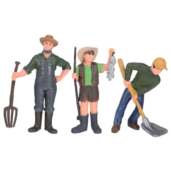 Luxshiny 3pcs Farm Toys Figures Lifelike Simulation PVC Decor for Mini Landscape Decoration