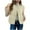 1-White, variant on Womens Sherpa Vest Casual Warm Fuzzy Fleece Vest Sleeveless Jacket Winter Button Down Waistcoat with Pockets,Brown,L