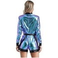 thumbnail image 6 of Alvivi Women's Shiny Astronaut Costume Bodysuit Fancy Dress Shorts Jumpsuit Blue 3XL, 6 of 7