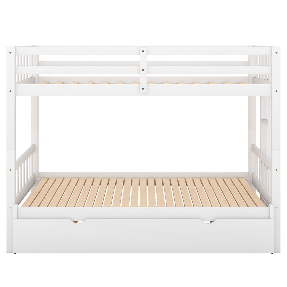 Kadyn Twin over Pull-out Bunk Bed with Trundle, 4 Beds in Compact Space, White