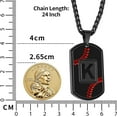thumbnail image 6 of Baseball Initial A-Z Letter Necklace Dog Tag for Men Son Boyfriend Stainless Steel Pendant Sports Athletes Jewelry Gifts 24 Inch Chain, 6 of 6