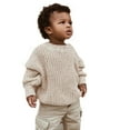 thumbnail image 3 of Utlike Boys Knit Sweater Toddler Crewneck Long Sleeve Solid Color Sweaters Autumn Winter Thermal Pullover Sweaters Unisex Breathable And Warm Top For Daily Wear Size 3 Years-4 Years, 3 of 7